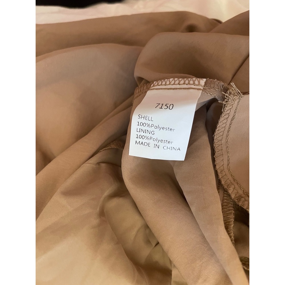 BTFBM Women's One Shoulder Wide Leg Jumpsuit Camel Tan Tie Shoulder XL NWT - Picture 6 of 7